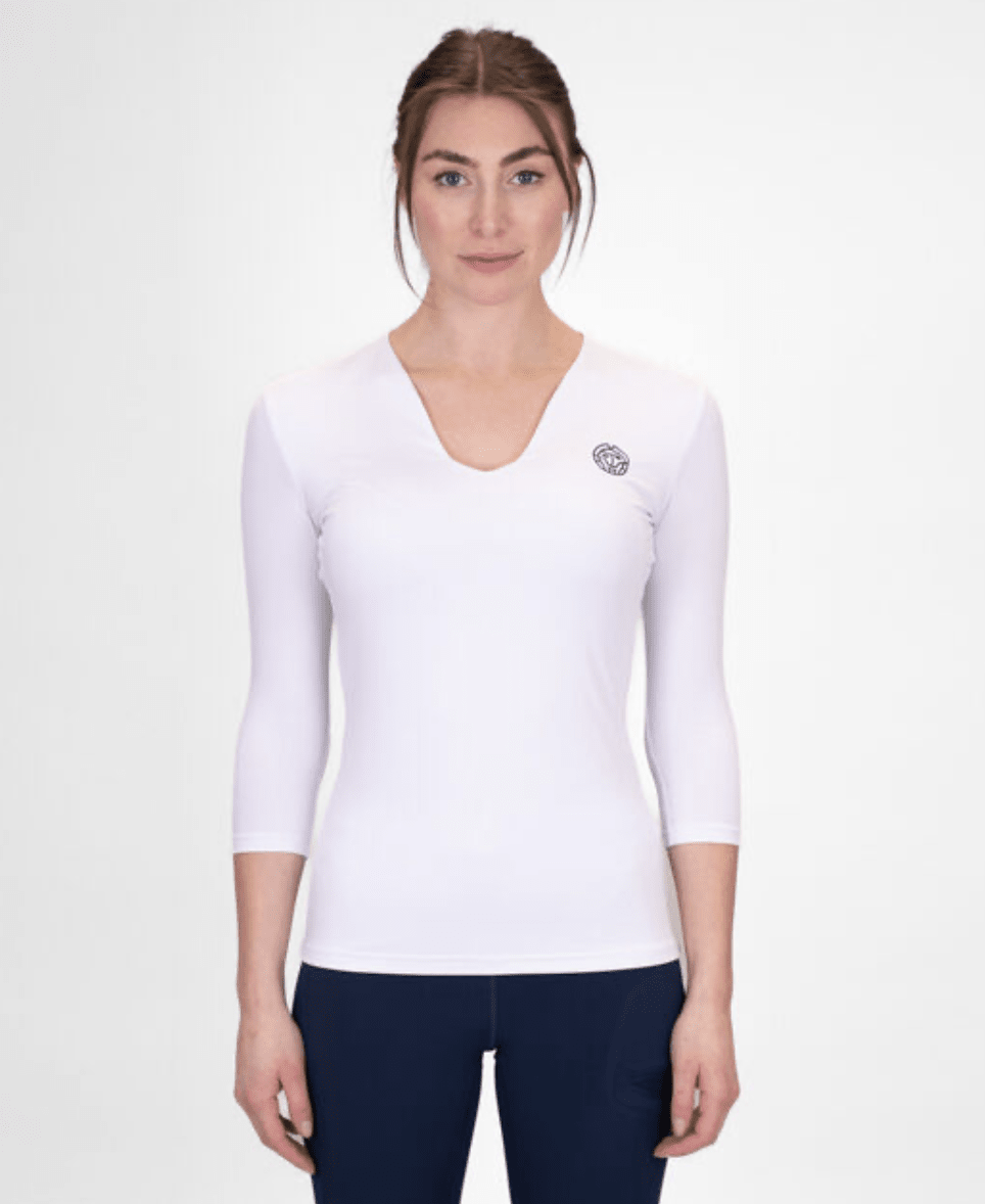 Polo Crew V-Neck Longsleeve - White3