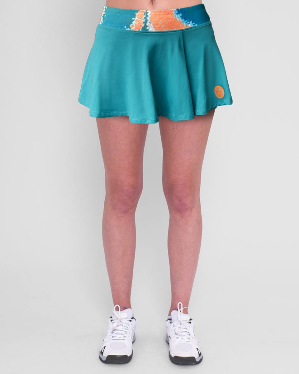 Falda Melbourne 2025 Printed Wavy - Petrol, Orange5