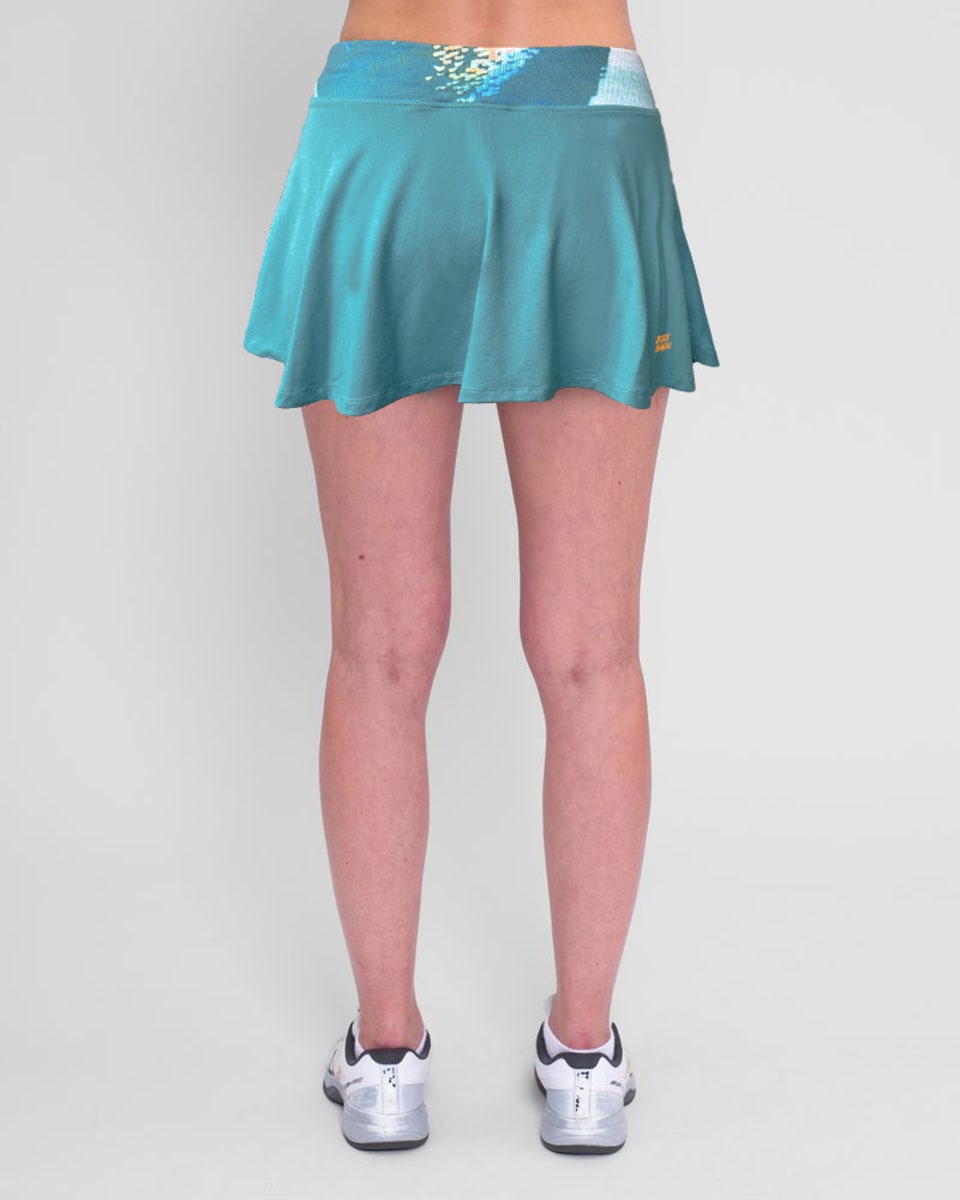 Falda Melbourne 2025 Printed Wavy - Petrol, Orange6