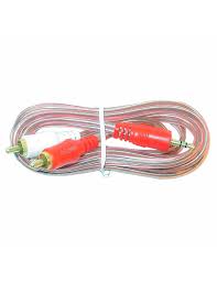 CABLE 2 PLUG RCA X 1 PLUG 3,5ST 1.8MTS. TRANSP.(CBC)1