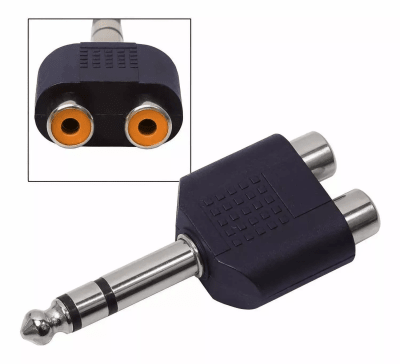 ADAPTADOR PLUG 6,3ST - 2 JACK RCA1