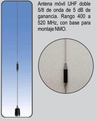 ANTENA UHF MOVIL 5/8 K-MV500-5DB RANGO 400-520MHZ1