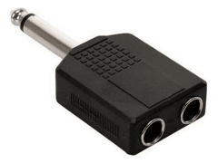 ADAPTADOR 2 JACK 6.3M- 1 PLUG 6,3M