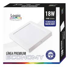 FOCO INTERIOR CUADRADO 18W SOBREPUESTO LUZ FRIA