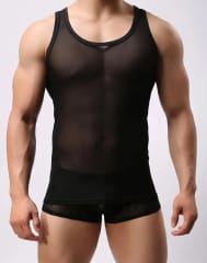 CAMISETA TRANSPARENTE ELASTICADA SIN MANGA TM