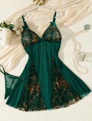 BABYDOLL VERDE ESTAMPADO