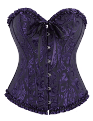 CORSET VICTORIANO MORADO/NEGRO TXL