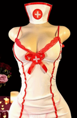 DISFRAZ ENFERMERA VESTIDO TRANSPARENTE
