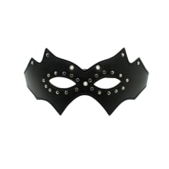 ANTIFAZ CUERINA TACHAS ROJA Y NEGRA