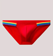 SLIP ROJO TIRAS ARCOIRIS