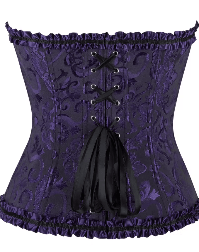 CORSET VICTORIANO MORADO/NEGRO TXL2