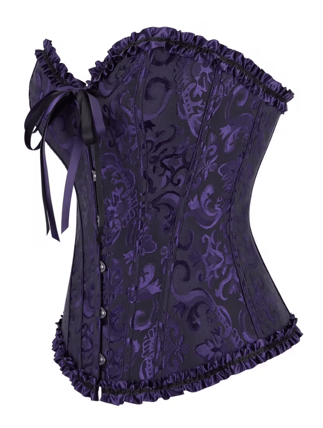 CORSET VICTORIANO MORADO/NEGRO TXL1