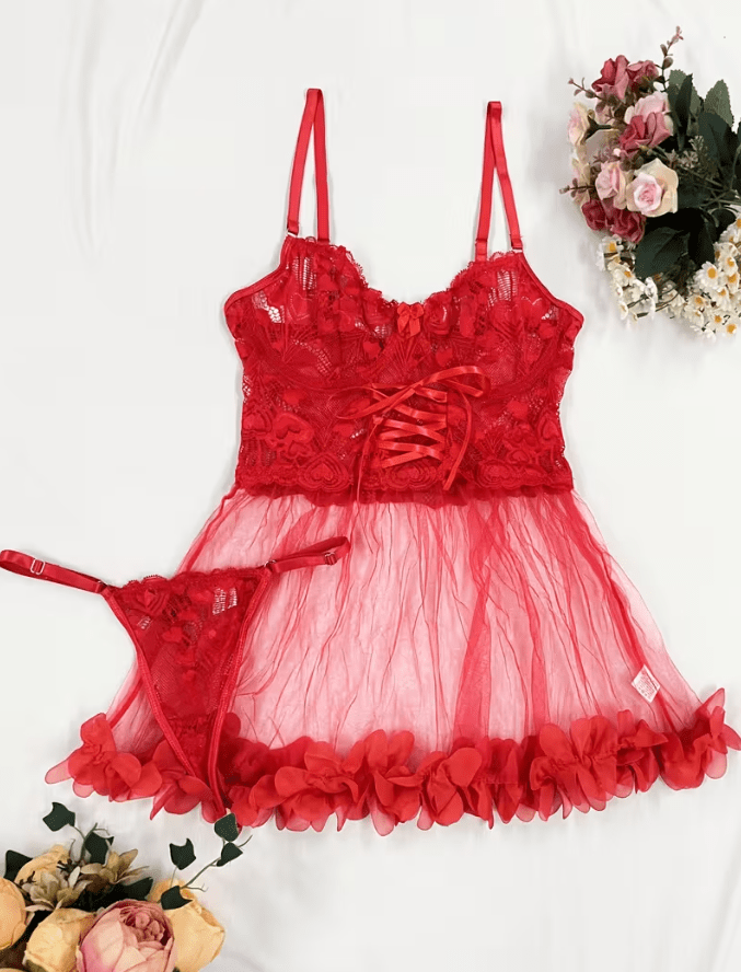 BABY DOLL ROJO CORSET TM2