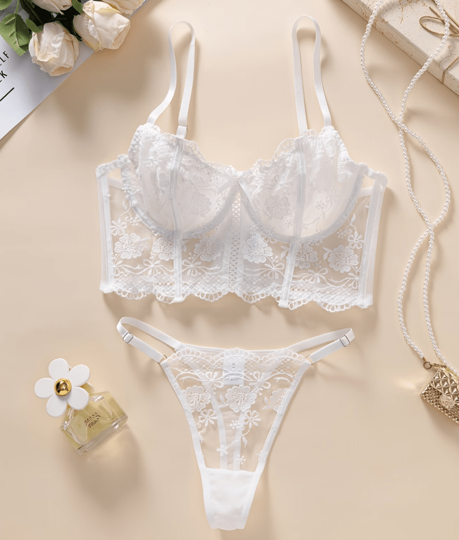 CONJUNTO BLANCO ENCAJE TL5