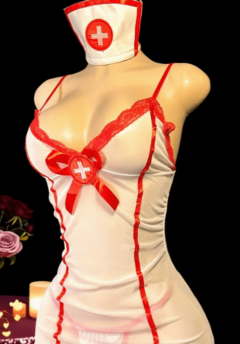 DISFRAZ ENFERMERA VESTIDO TRANSPARENTE1