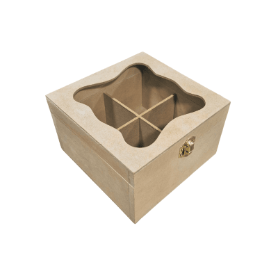 Caja Para té con 4 divisiones y vidrio1
