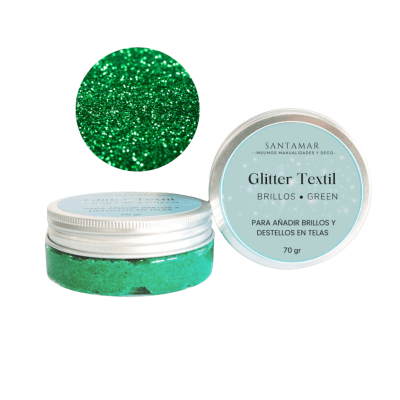 Pasta Glitter textil – Verdes1