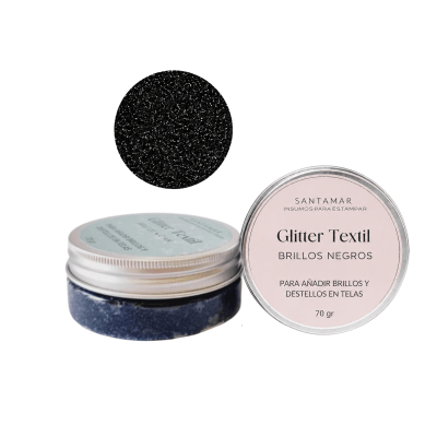 Pasta Glitter textil – Negro1