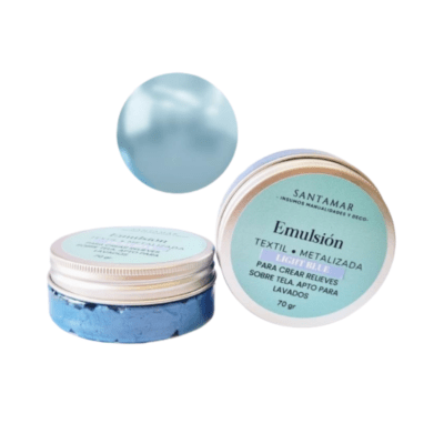 Emulsión Textil Metalizada – Celeste1