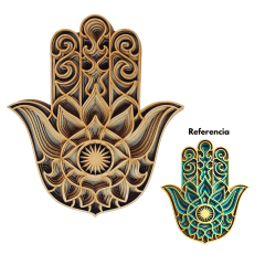 Mano de fatima en capas efecto 3D