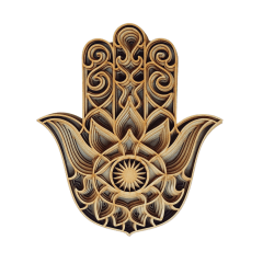 Mano de fatima en capas efecto 3D