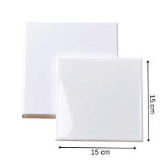 Par de Ceramicas en Blanco para sublimar Cuadradas 15cm