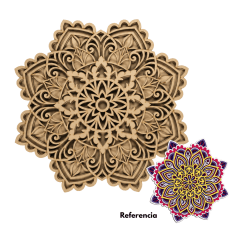 Cuadro mandala en capas efecto 3D