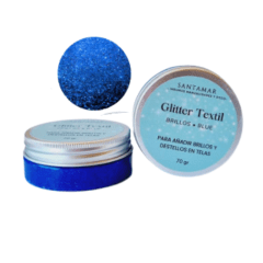 Pasta Glitter textil – Azul