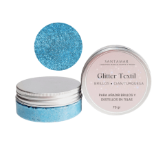 Pasta Glitter textil – Celeste