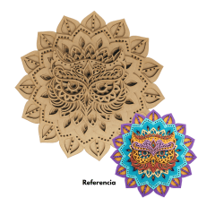 Búho Mandala 30 cm en capas Efecto 3D