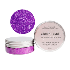 Pasta Glitter textil – Morado