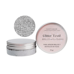 Pasta Glitter textil – Plateado