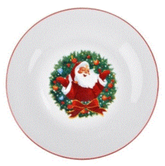 PLATO NAVIDEÑO BORDE ROJO