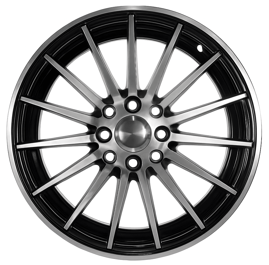 LLANTA  DEPORTIVA  8X100/114,3  11193  15X7.0  BLACK MACHINE FACE  ET 35 0