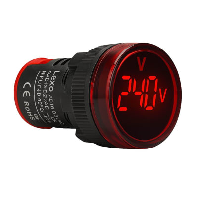 VOLTIMETRO T/PILOTO 60-500 VAC ROJO NUMERO GRANDE1