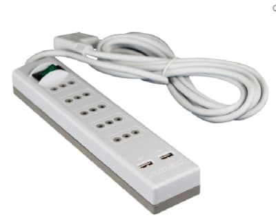 ALARGADOR 3 MTS 5POSICON 2 USB NEGRO/GRIS1