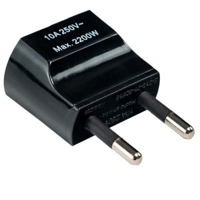 ENCHUFE MACHO ADAPTADOR AMERICANO 10A USA/EUROPA NEGRO1