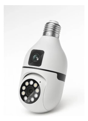 CAMARA WI-FI PANORAMICA TIPO AMPOLLETA 4MP 2 LENTE2