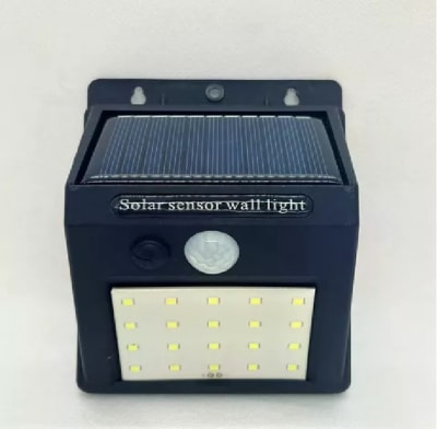 APLIQUE LED 5W SOLAR 6500° C/ SENSOR NEGRO TRIANGULO1