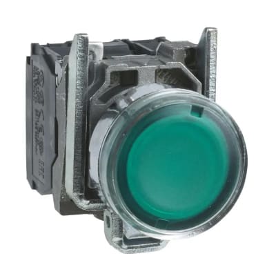 BOTONERA PULSADOR PARTIR/PARAR C/INDICADOR 22MM 1NA/1NC VERDE1