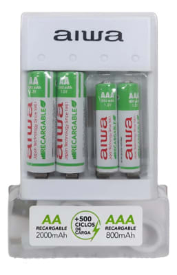 CARGADOR PILA RECARGABLE AA Y AAA CON 2 PILA AA Y 2 PILA AAA2