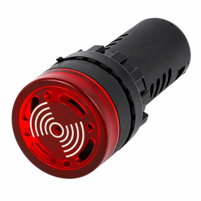 LUZ PILOTO 22MM ROJO LED 220V CON BUZZER1