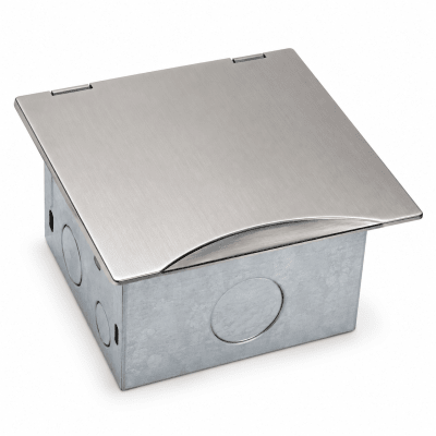 CAJA 2 PTO EMB PISO ACERO CEPILLADO IP30 COMPATIBLE MOSAIC S/MOD1