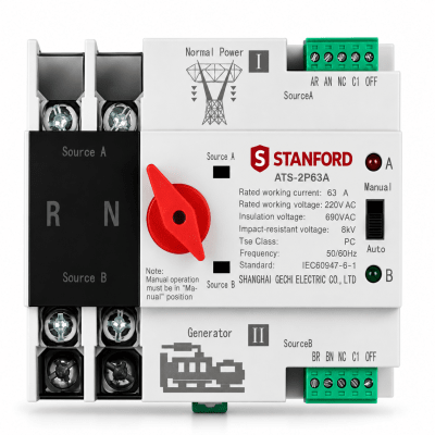SWITCH TRANSFERENCIA AUTOMATICA GENERADOR 2P 63A1