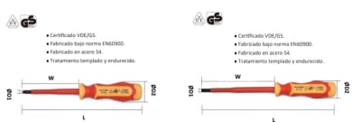 DESTORNILLADOR DIELECTRICO PH2 PALETA Y CRUZ SET 21