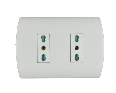 ENCHUFE DUPLEX 10/16A BLANCO ARIS PRO1