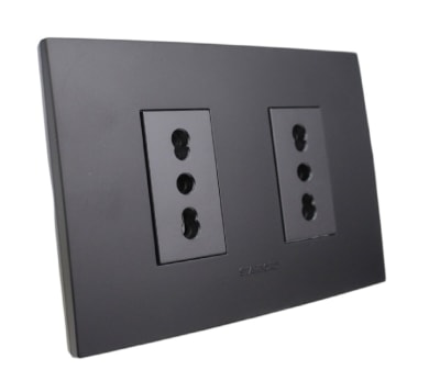 ENCHUFE DOBLE 10/16 NEGRO1