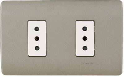 ENCHUFE DOBLE 10A NIQUEL MOD BEIGE1