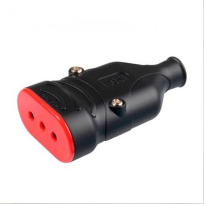 ENCHUFE HEMBRA VOL 2P+T 10A NEGRO ROSI1