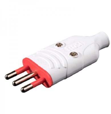 ENCHUFE MACHO 2P+T 10A BLANCO R1